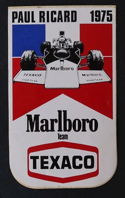 PAUL RICARD 1975 Marlboro TEXACO Aufkleber Sticker Aufkleber F1 8x13,5cm