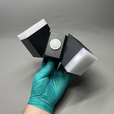 Außen Wandleuchte Wandleuchten Bewegungsmelder Doppelkopf eckig netzbetrieben Lampe 12W