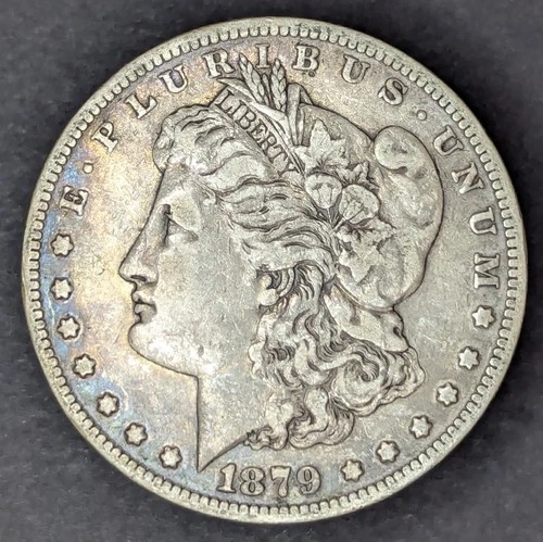1879-S Morgan Silver Dollar $1 – apx XF/AU – Original Toning – Nice Eye Appeal