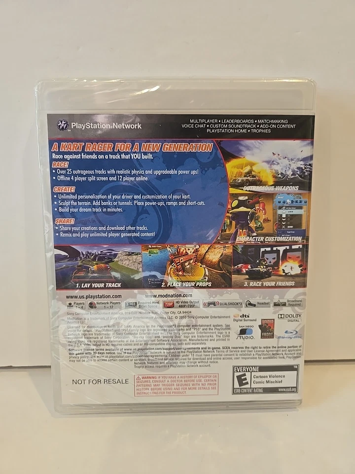 ModNation Racers (Sony PlayStation 3, 2010) Brand New Factory Sealed  - Image 2 of 2