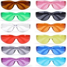 HYLINE, Safety Glasses, Anti-Fog and Anti-Scratch, Assorted Lens, 12 PK