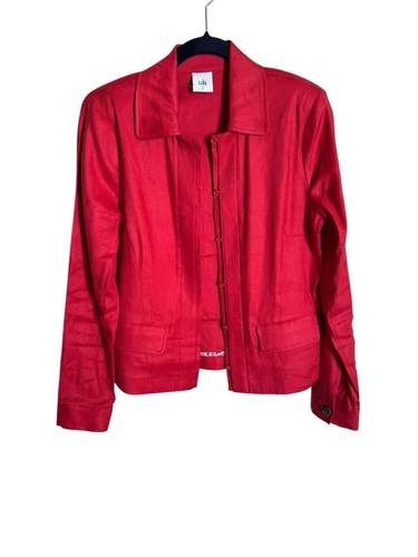 Giacca blazer San Valentino misto lino rosso CABI taglia S