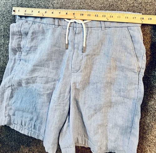 Porter & Ash Linen Blend Shorts Men’s XL Light Blue EUC - Picture 4 of 13