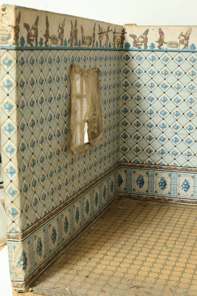 Altes Puppenstube Gehäuse Puppenküche Gründerzeit 1900 Puppenhaus 56x42cm Zwerge - Bild 3 von 4