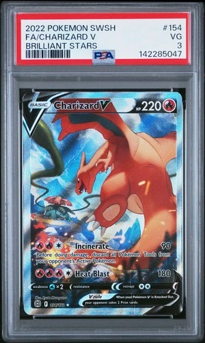 PSA 3 Charizard V (Alt Art) 154/172 2022 Brilliant Stars Ultra Rare Pokemon Card