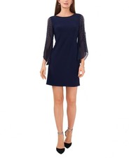 New $89 JBS Dresses Women's Beaded Shift Split Sleeve 3/4 Sleeve Dress A2802