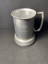 Playboy Bunny Vintage Pewter & Glass Beer Mug, Etched Decor, 1 Pint
