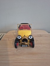 Vintage Brum Little Yellow Toy Car Ragdoll Golden Bear DAMAGED