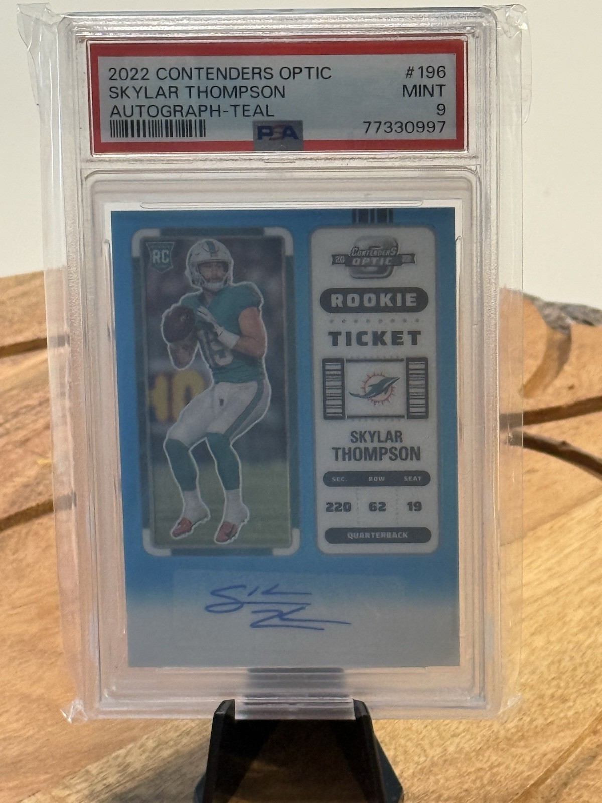 2022 Panini Contenders Optic -Autographs Skylar Thompson #196 Teal /99 (AU, RC)