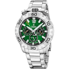 Festina Bullhead Green Dial Stainless Steel Bracelet Watch f20743/2