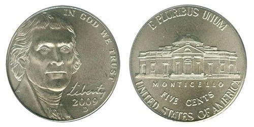 2009 D Jefferson Nickel BU Coin - Low Mintage