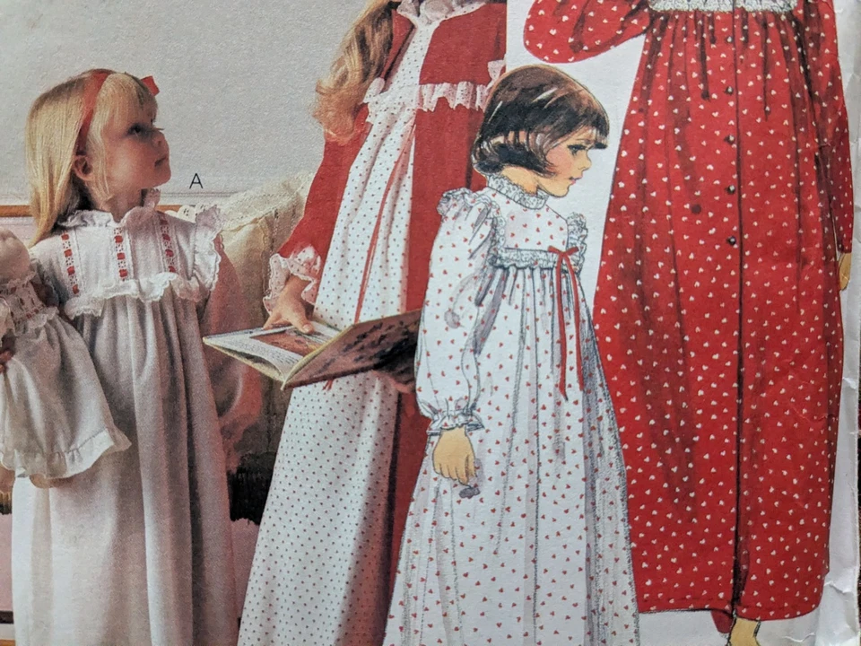 McCall's 2190 Sewing Pattern Girl's Nightgown & Robe Sz 8-10, 16" Doll Nightgown - Image 4 of 4