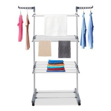 Folding 4 Tier Clothes Drying Rack Metal Laundry Garment Dryer Rack Stand Indoor