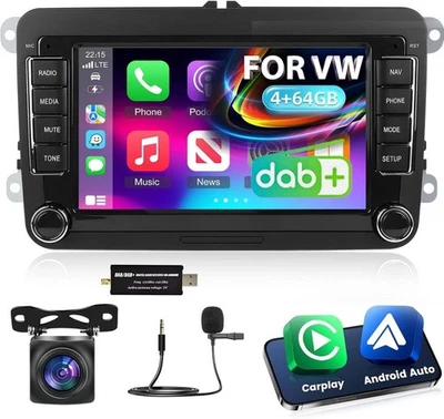 CFRIATO DAB+ Android 15 Autoradio Apple Carplay für VW Polo 6R 6C V 2009-2017 GPS 4+64GB