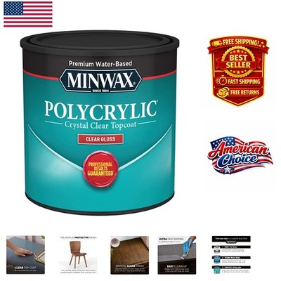 Crystal Clear Polycrylic Finish - ½ Pint Water-Based Gloss Protection for Wood