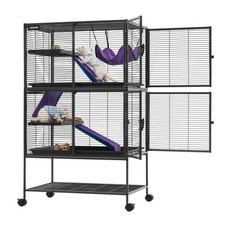 VEVOR Metal Small Animal Cage 130cm 4-Tier Rolling Ferret Cage Hammock Ramp Tray