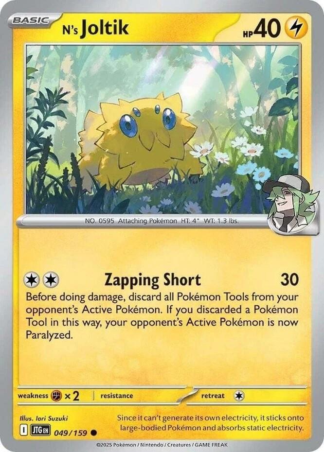 Pokemon N's Joltik - 049/159 - Common - Reverse Holo NM-Mint Journey Together