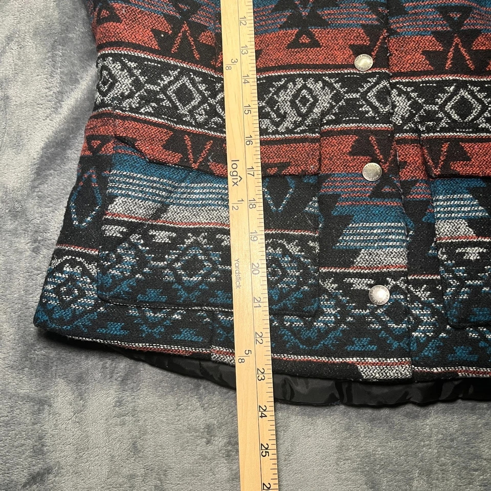 Chaleco Occidental Azteca De Colección Adulto Pequeño Mezcla de Lana Volantes Tallado Frente a Presión Usado en Excelente Condición Foto 3 de 4