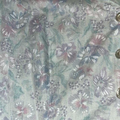 Vintage Robin Gayle Pink Blue Floral Sweetheart Dress Size 7 1980s Puff Sleeve - Picture 9 of 21
