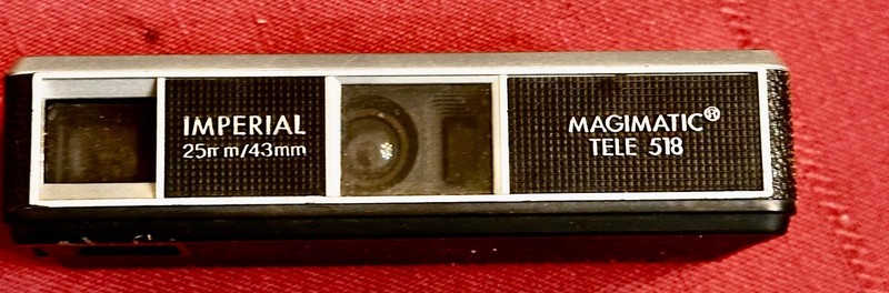 Imperial Magimatic tele 518 ,110 format pocket camera 1970s 25 & 43 focal length