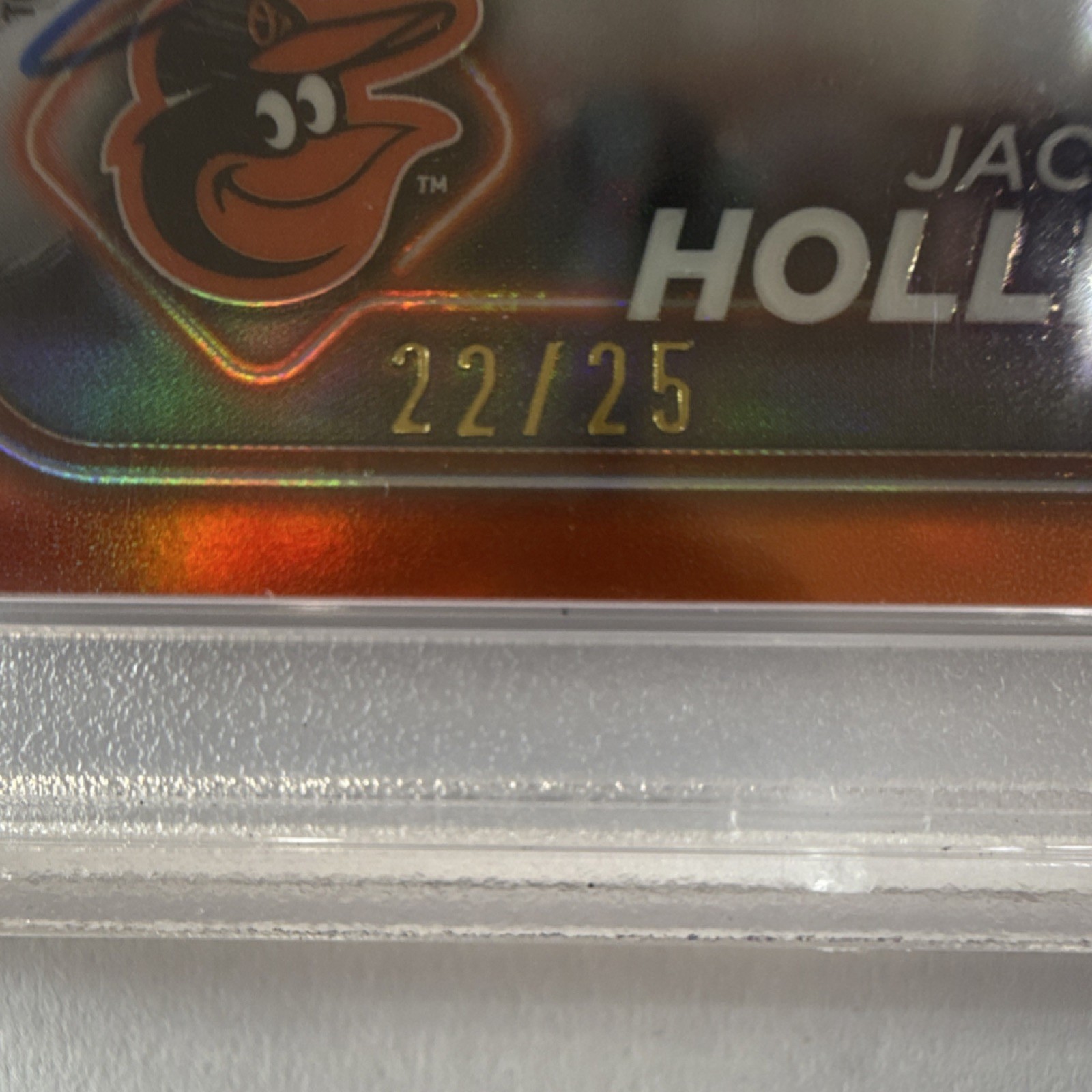 2024 Topps Chrome Jackson Holliday Orange Refractor Auto 22/25 PSA 10 Orioles  view 3