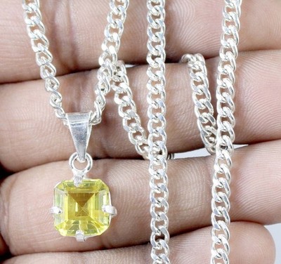 Anhänger 6.90 Ct Gelber Saphir Oktagon Jubiläum, AGI Zertifiziert