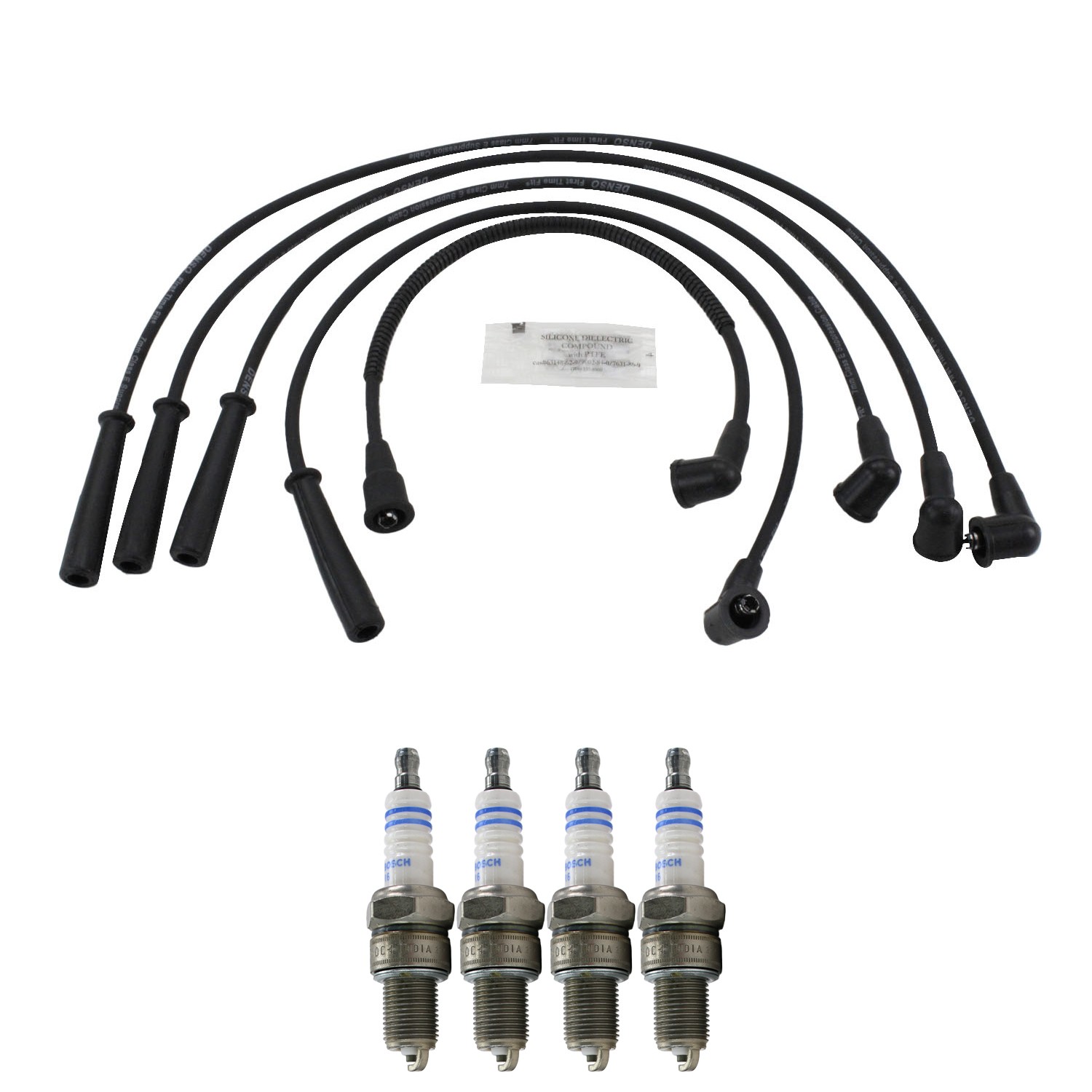 Denso Ignition Wires and Bosch Spark Plugs Kit for Nissan 200SX 80-81 2.0L L4