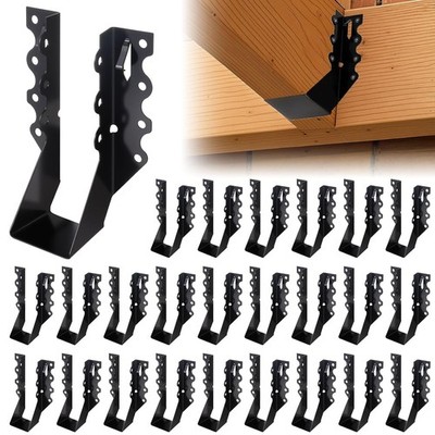 2x6 Face Mount Black Powder Coated 20 Gauge Steel Joist Hangers 25 Pcs Wood