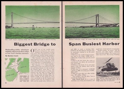  Verrazzano-Narrows Bridge to Span Busiest Harbor  1955 pre-construction article