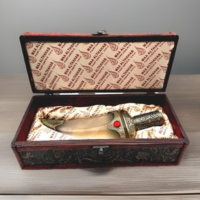 Maa Althahab Arabic Perfume Khanjar Dagger Bottle Ornament Jeweled Vanity Box