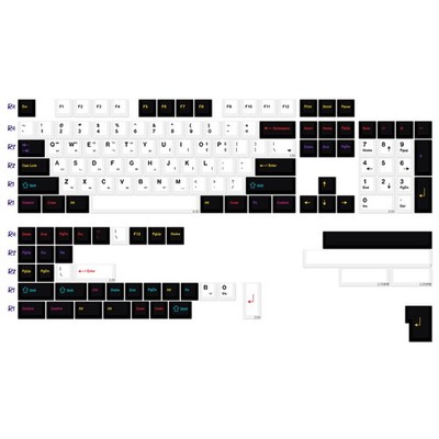 Black White Colorful Cherry Profile Dyesubs PBT Keycap Set With 7u ISO Kits
