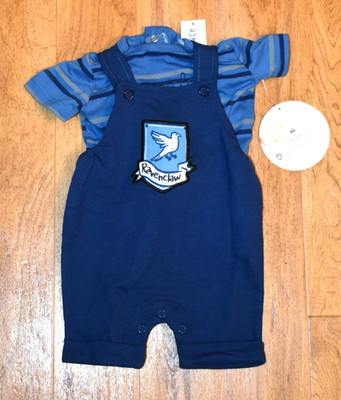 NWT Box Lunch Harry Potter Ravenclaw 2 Piece Overall Outfit Sz 3 Months