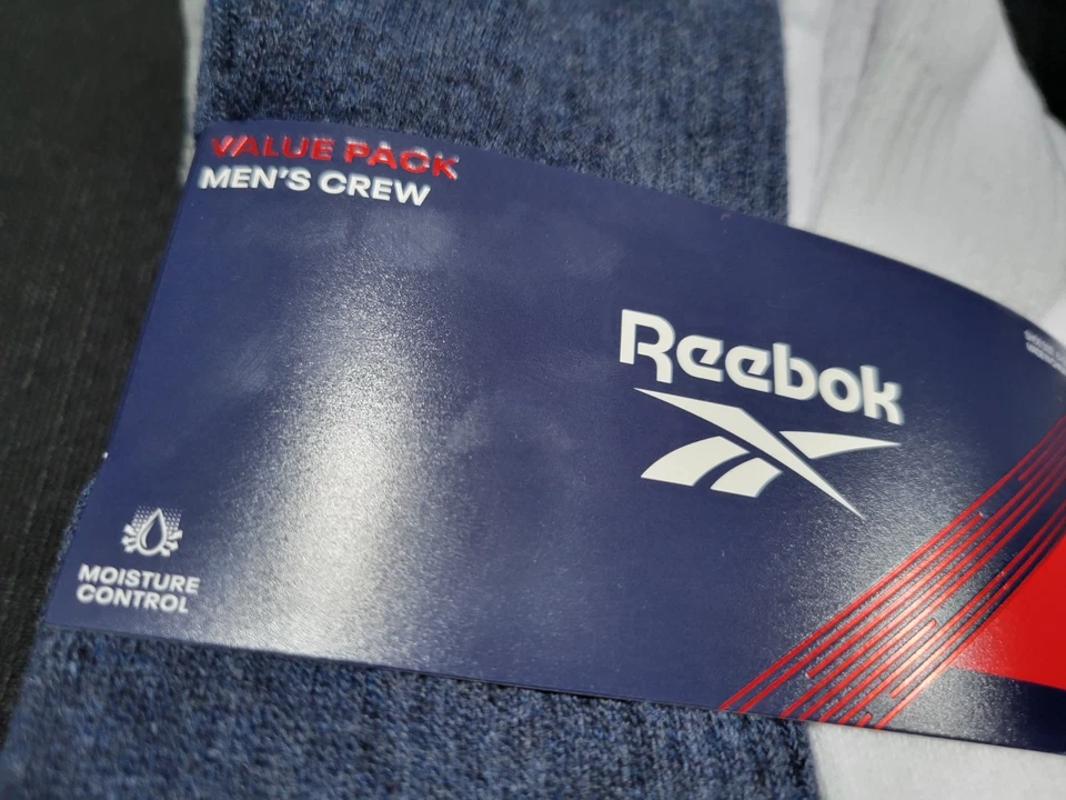 Calcetines de entrenamiento Reebok para hombre Crew- Performance 7 pares control de humedad talla 6-12,5 Foto 3 de 4