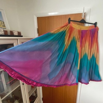 Phool Batik Rock Einheitsgröße Damen bunt A-Linie Midi Maxi Boho Hippie
