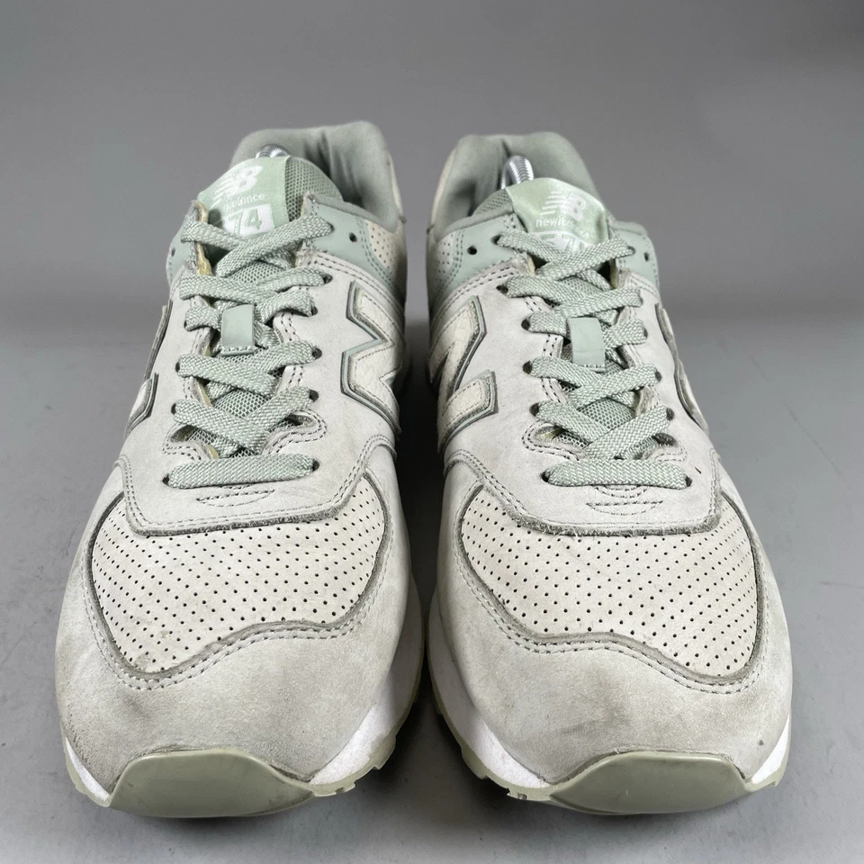 Mujer 12 Hombres 10.5 New Balance 574 Clásicos Plateados Como Nuevos Informales Tenis Correr Foto 2 de 4