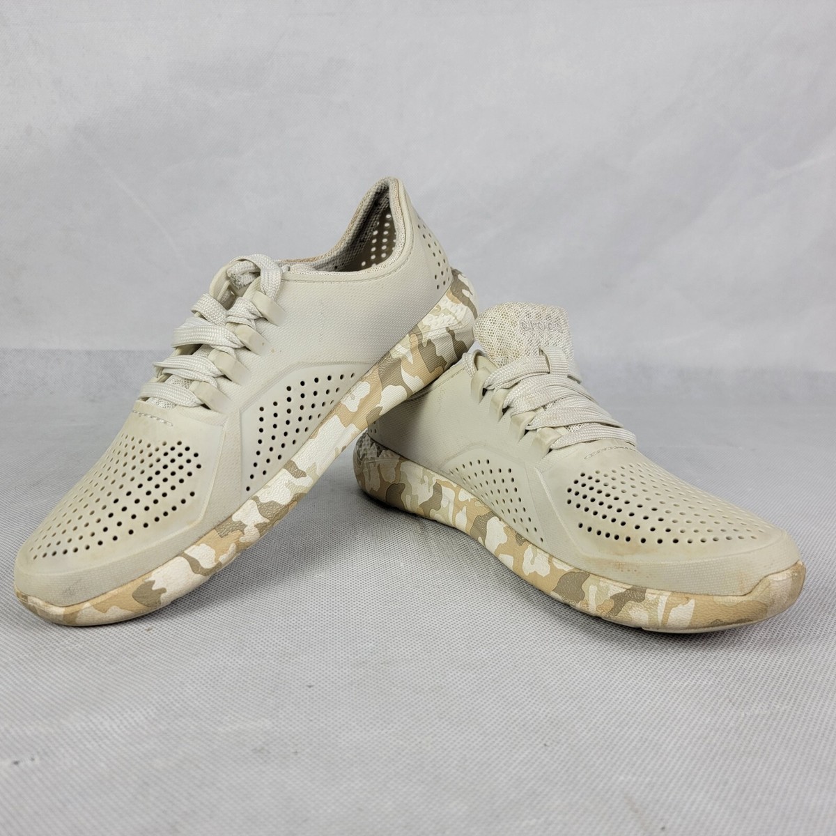 Crocs LiteRide Pacer Tan Beige Camo Women’s Size Sneakers 206494 Shoes