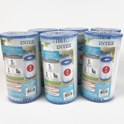 INTEX Pool Easy Set Type A/C Replacement Pump Filter Cartridge (6 Pack) #29000E