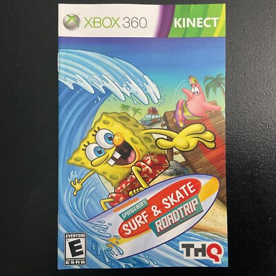 Spongebob 's Surf & Skate Roadtrip Microsoft Xbox 360 Instruction Manual Only