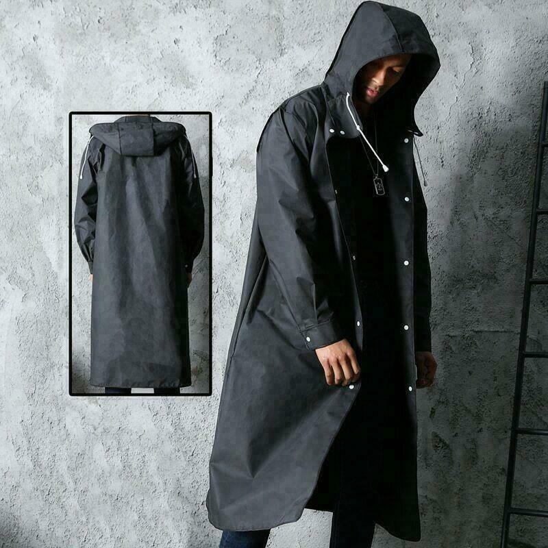 Coat Men Best Long Rain Coat Waterproof Long Black Raincoat Men