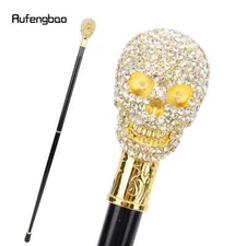Artificial White Diamond Skull Walking Cane Fashion Decorative Walking Stick 