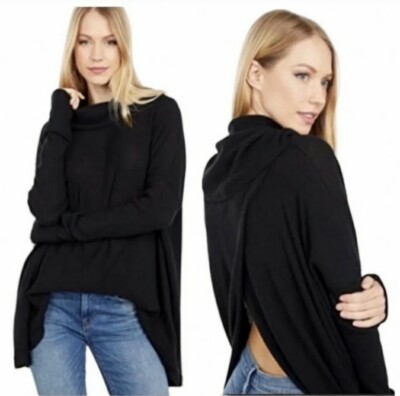   Free People Juicy Long Sleeve Top Color Black Size Medium MSRP $88  NWT 