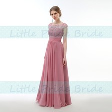 New Lacy Chiffon Scoop Neck Bridesmaid Evening Prom Party Dress KS59 (SIZE 6-24)