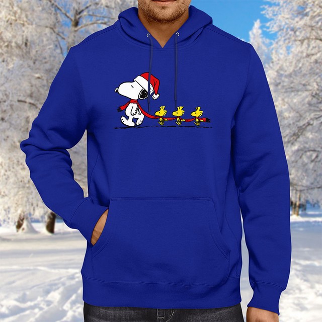 Peanuts Christmas Snoopy Leading Woodstock Hooded Sweater Jacket
