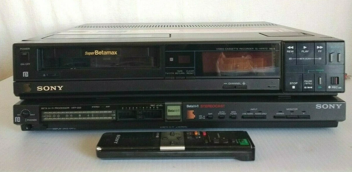Sony SL-HFR70 Super Betamax and HFP200 Stereocast Hi Fi Processor in Orig  Boxes
