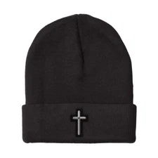 Beanies for Men Chaplain Cross Embroidery Winter Hats Women Acrylic Skull Cap