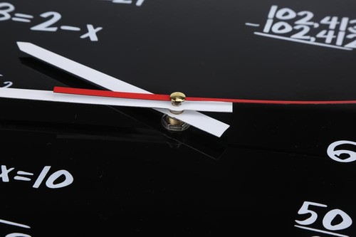 JY Acryl Wanduhr Mathe Uhr 30cm Mathematik Mathematic Mathe-Formeln Schwarz - Bild 7 von 7