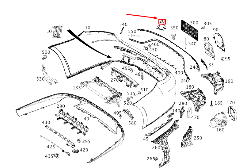 MERCEDES-BENZ E C238 Heckstoßstange Abschleppöse Abdeckung A23888516009999