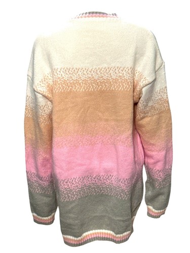 CCC Color Block Casual Long Sleeves Open Cardigan Ribbed Cuffs Hem Size XXL - Picture 5 of 10