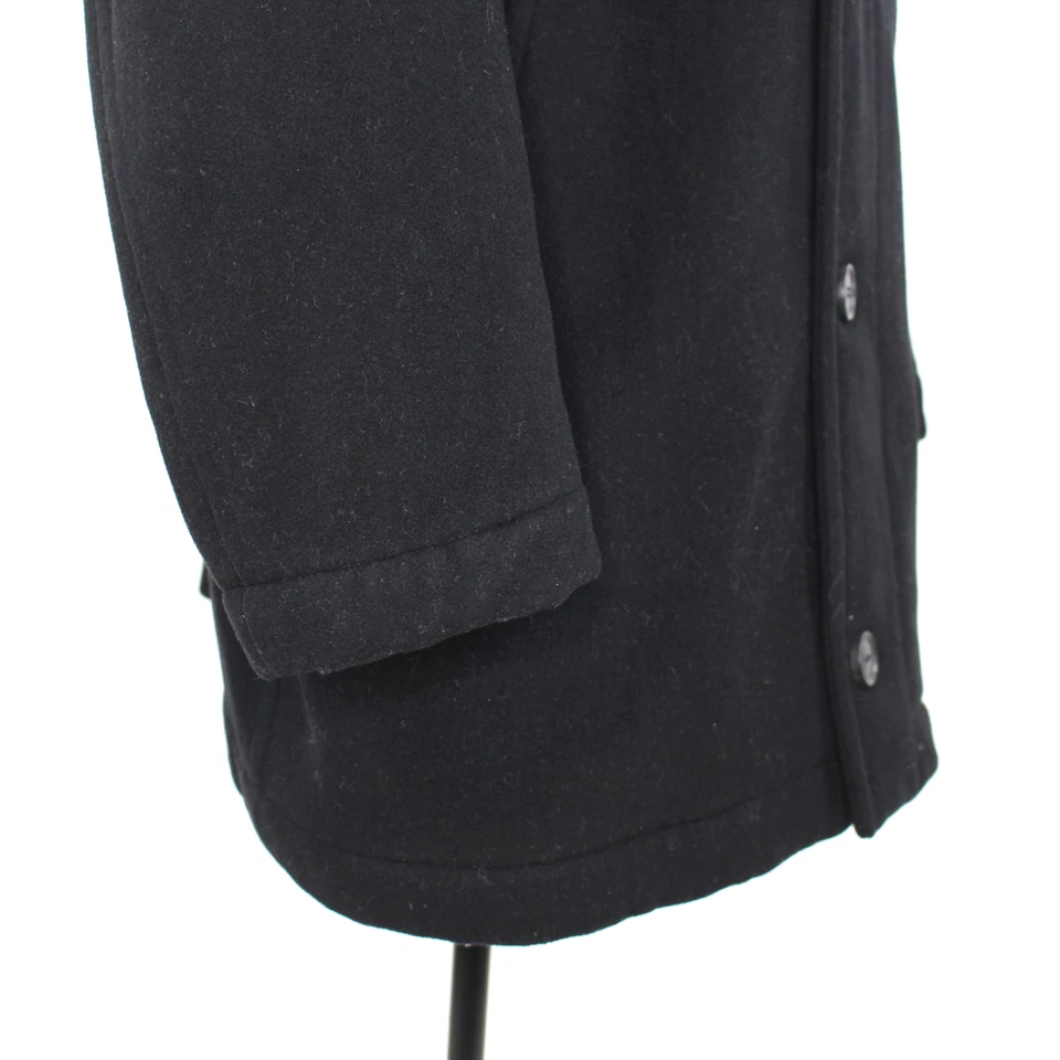 Hugo BOSS Coxtan Black Wool Cashmere Coat L Sweater Knit Collar Jacket Large - Image 3 of 4