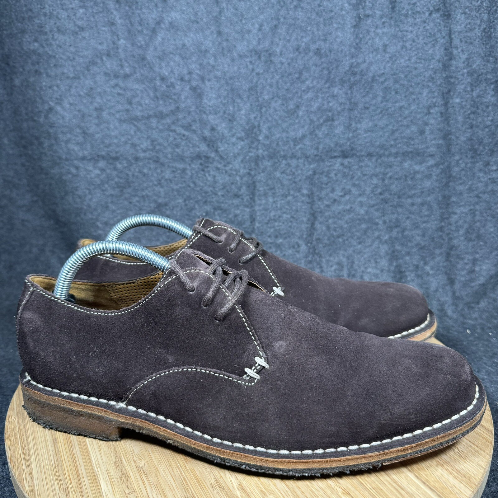 SAOLA Cole Haan uomo taglia 8 5 M marrone scamosciato punta liscia Oxford suola crepe C06190